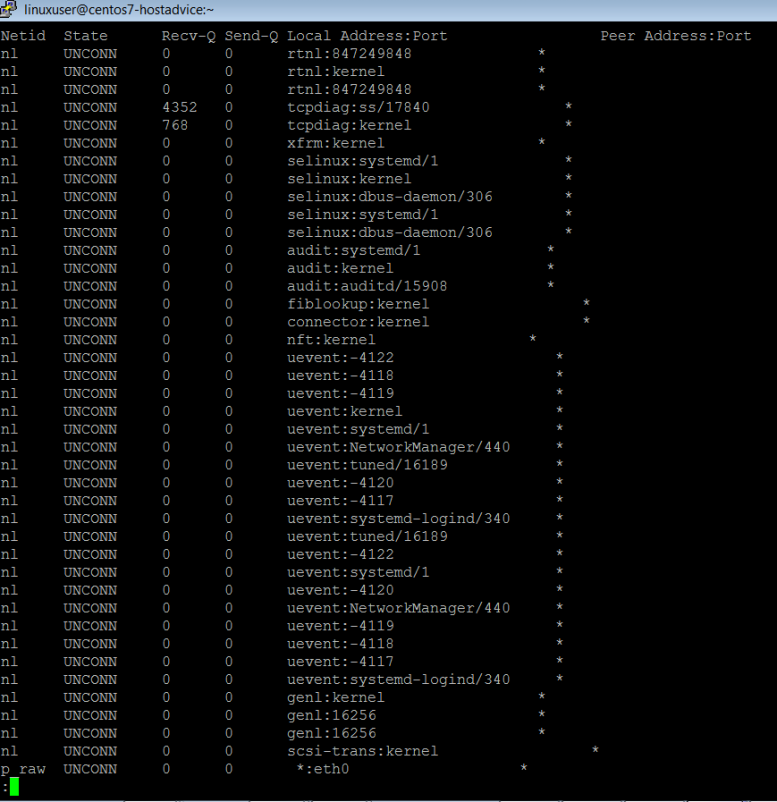 ss  – Socket Statistics