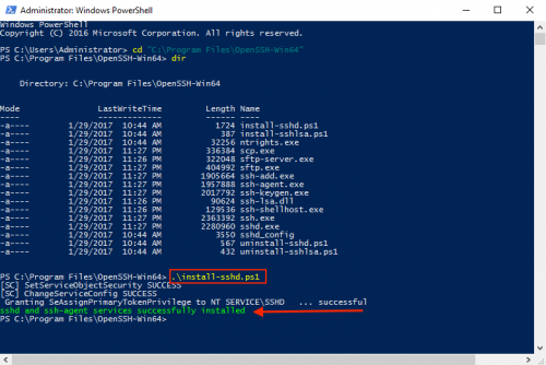 How to Install an OpenSSH Server/Client on A Windows 2016 Server