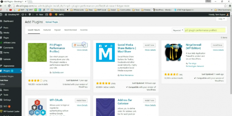 Scan the site for plugin performance.