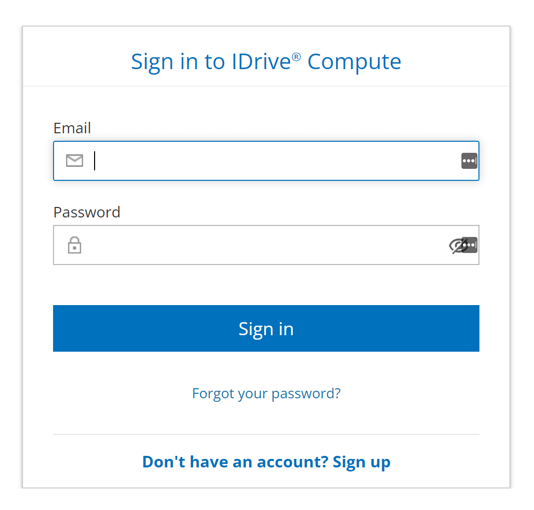 screenshot of Sign In panel