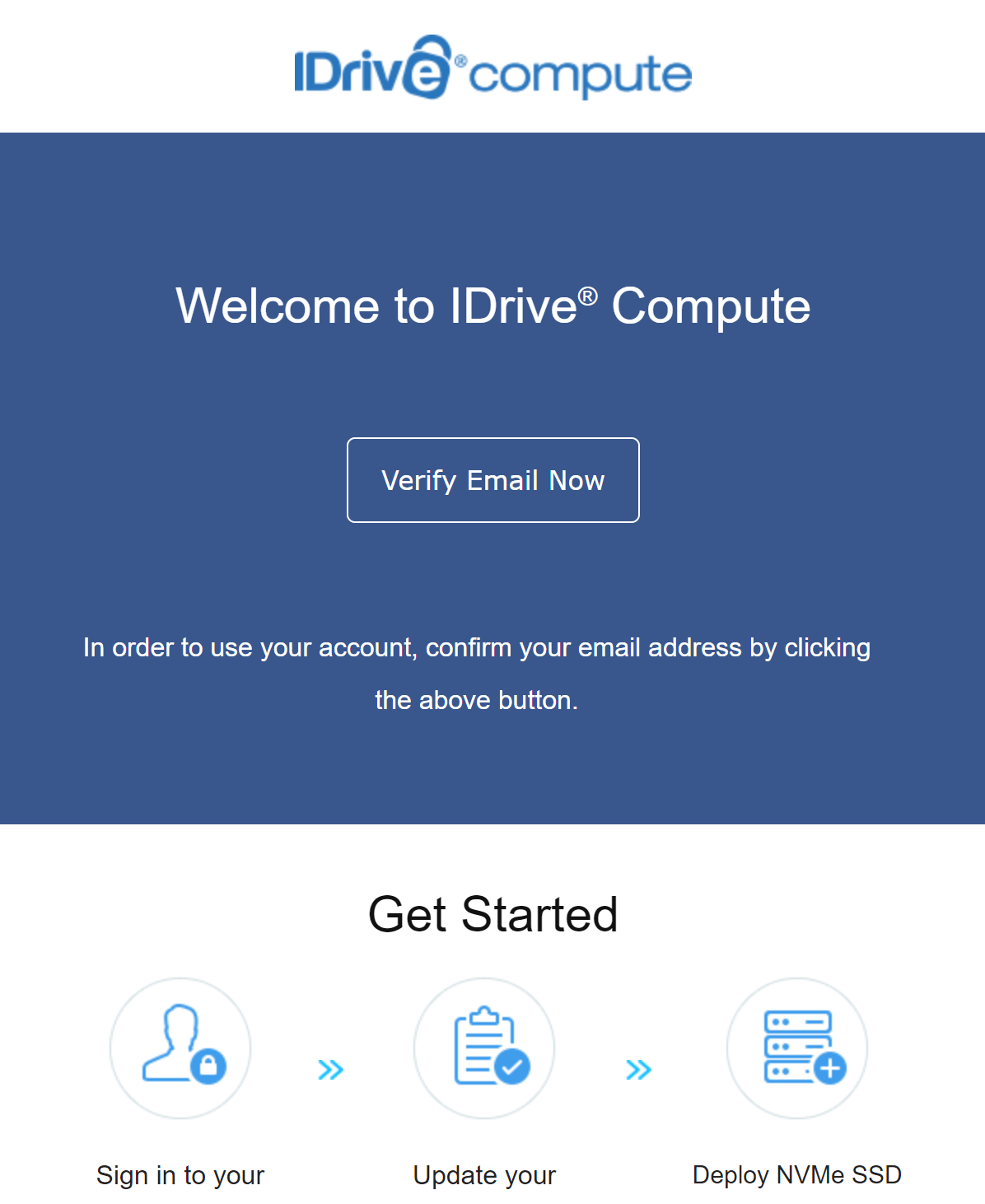 screenshot of welcome page