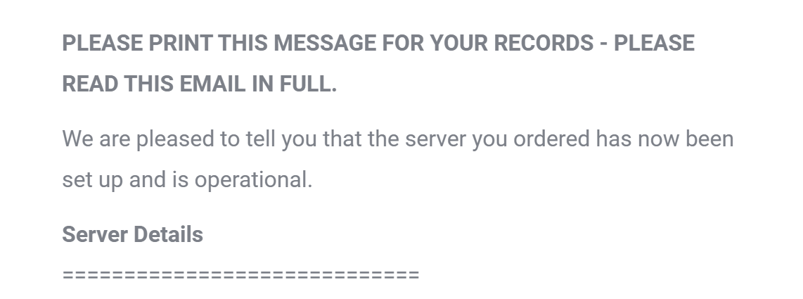 screenshot of the message