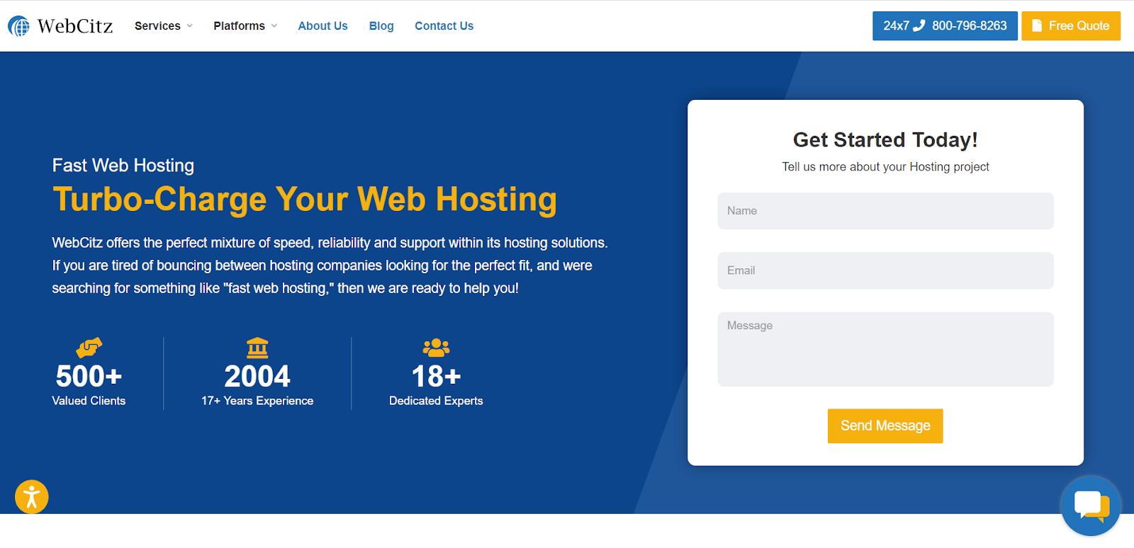 screenshot of WebCitz website