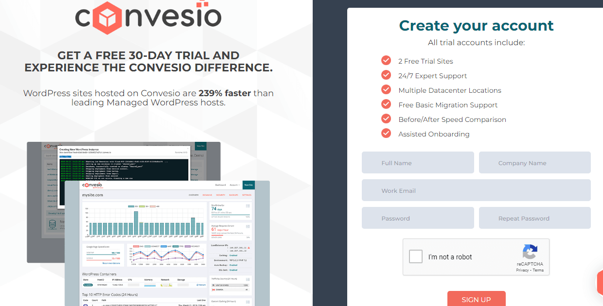 screenshot of Convesio banner