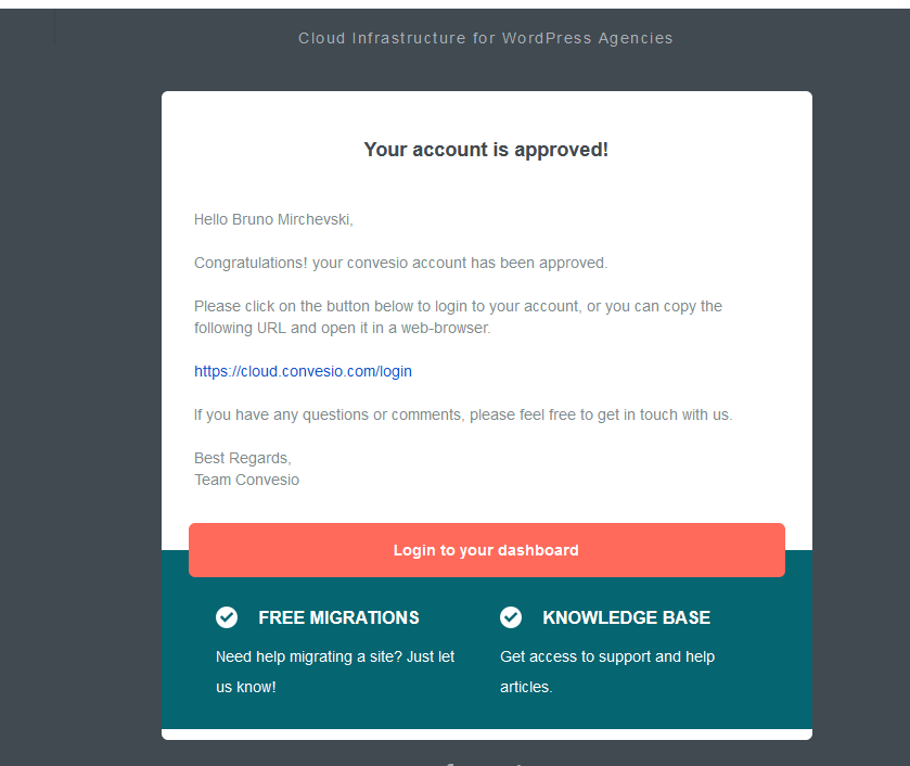 screenshot of the message that your account is approved