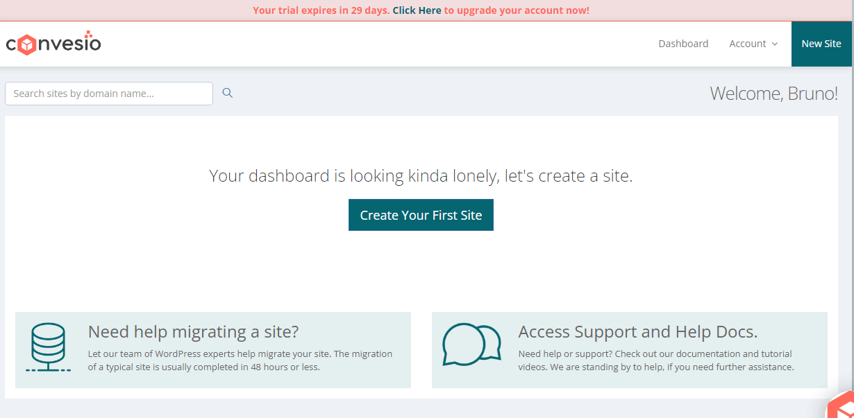 screenshot of Dashboard