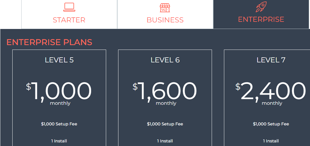 screenshot of Enterprise Plan