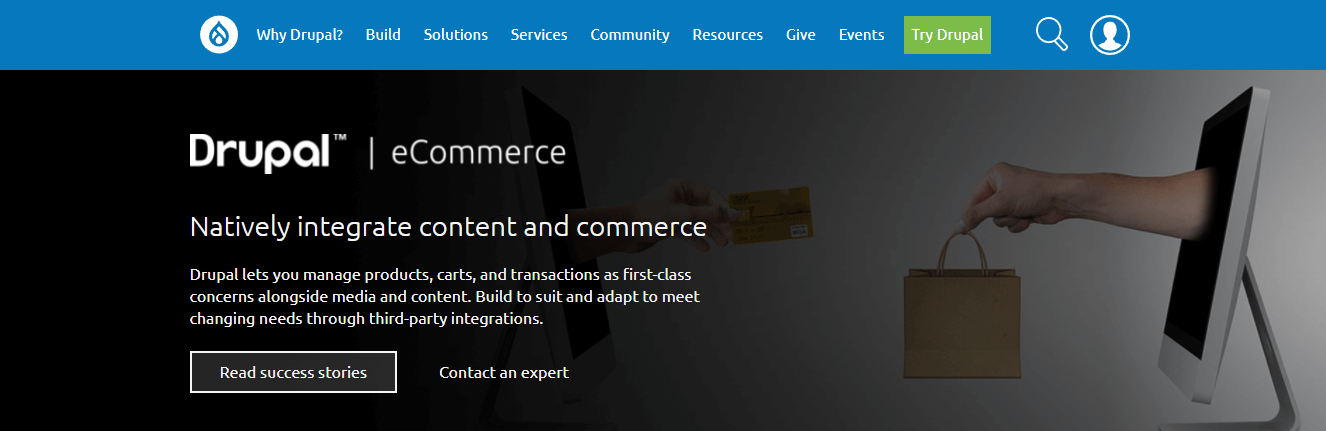 screenshot of Drupal eCommerce page