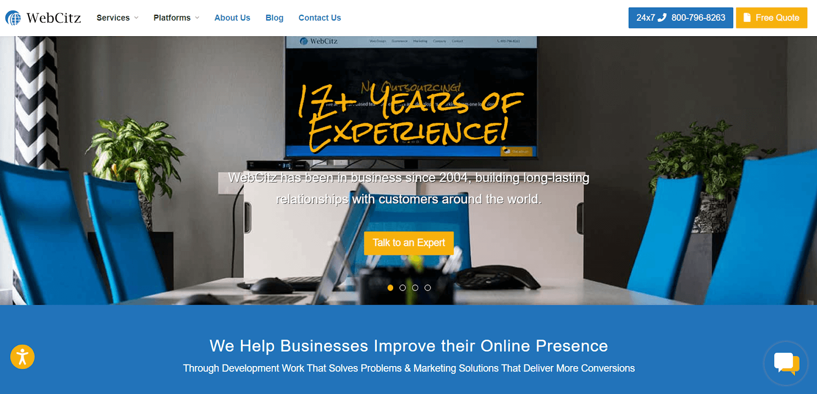 screenshot of WebCitz website