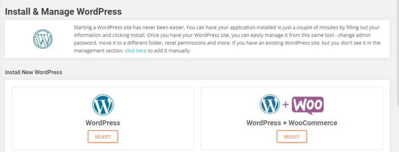 screenshot of SiteGround WordPress