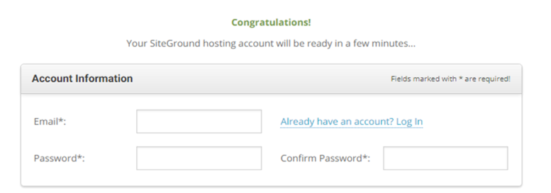 screenshot of SiteGround WordPress