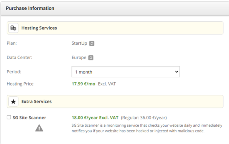 screenshot of SiteGround WordPress