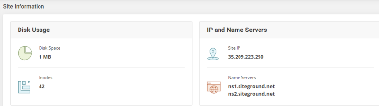 screenshot of SiteGround WordPress