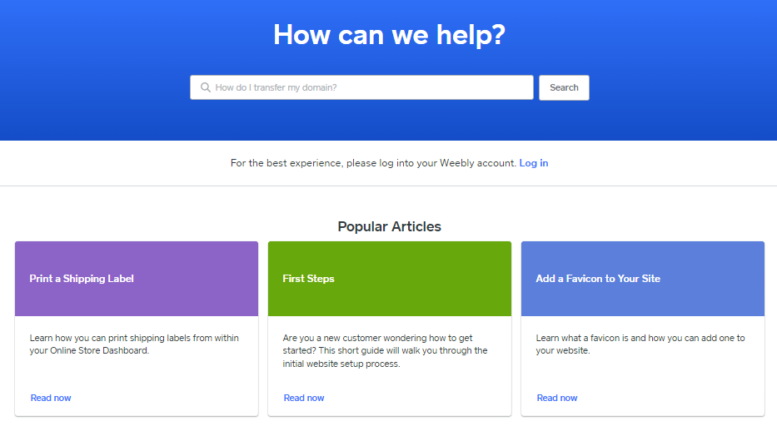 Weebly’s Help Center.