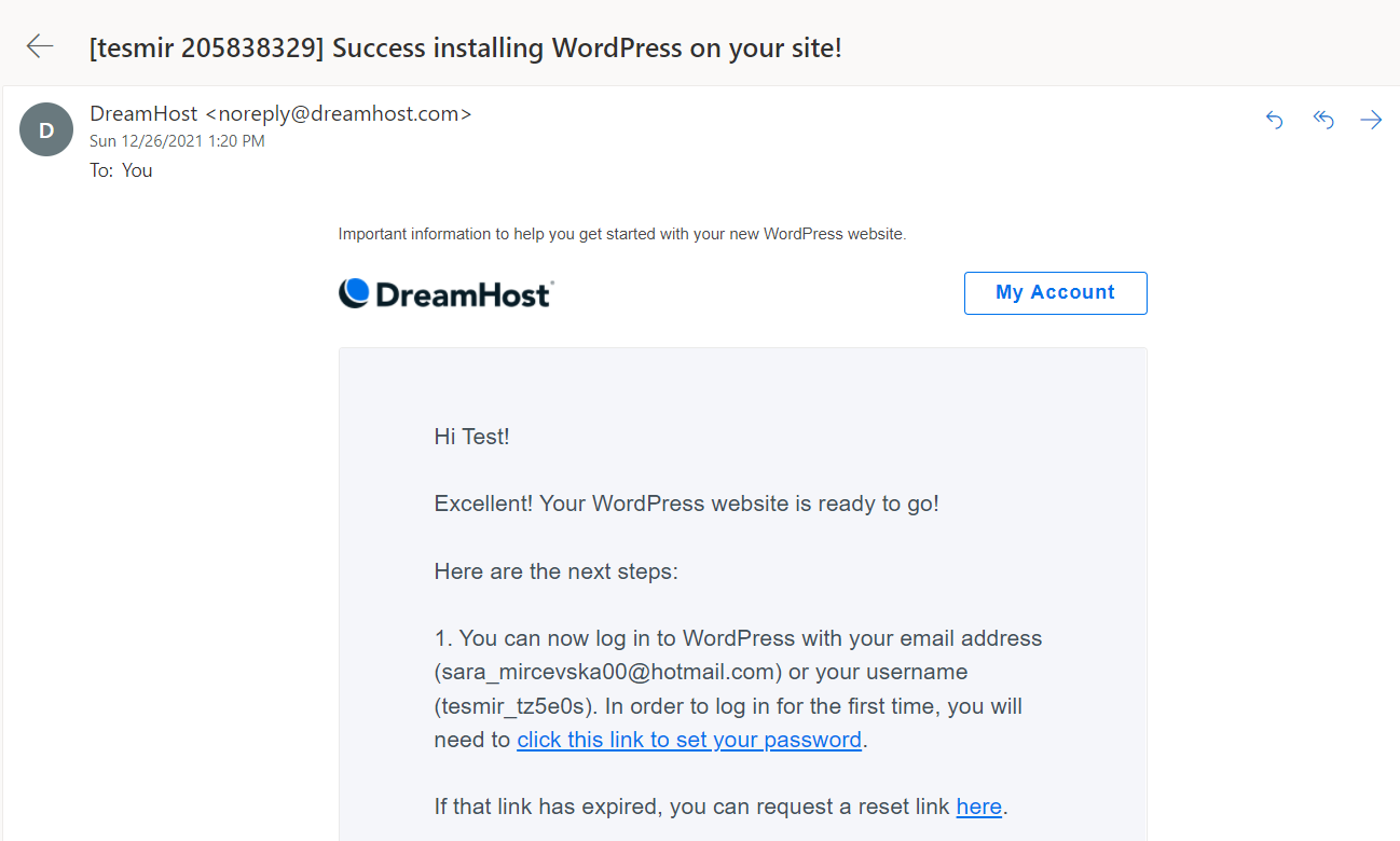 DreamHost Website Builder Planı Kurulumu
