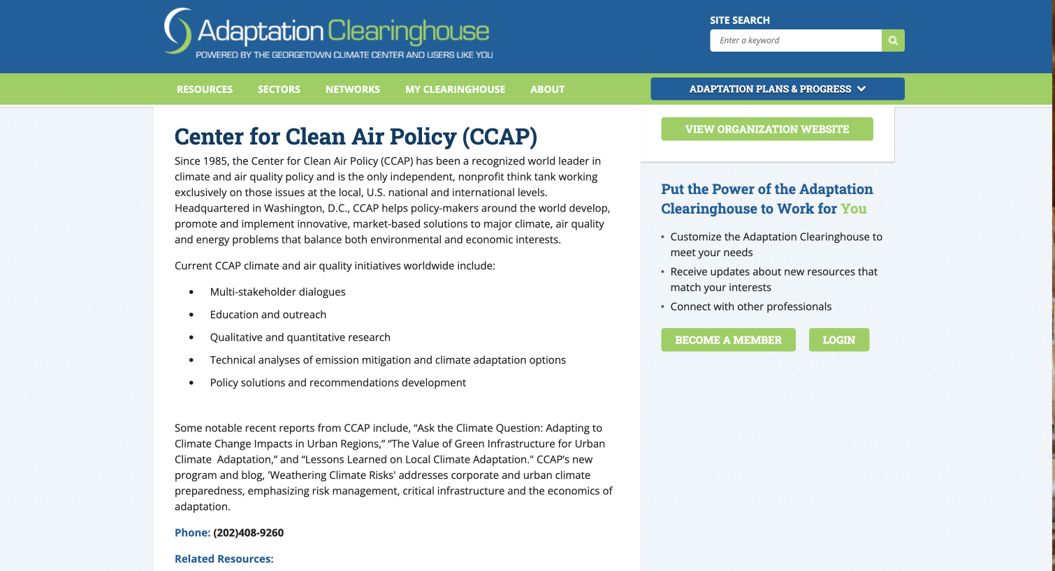 The Center for Clean Air Policy (CCAP)