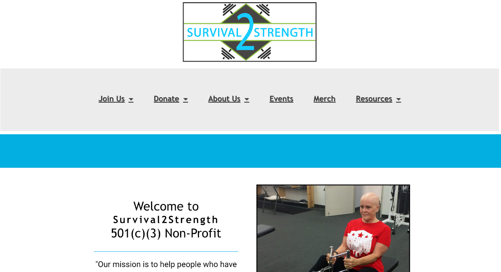 Screenshot from Survival2Strength website
