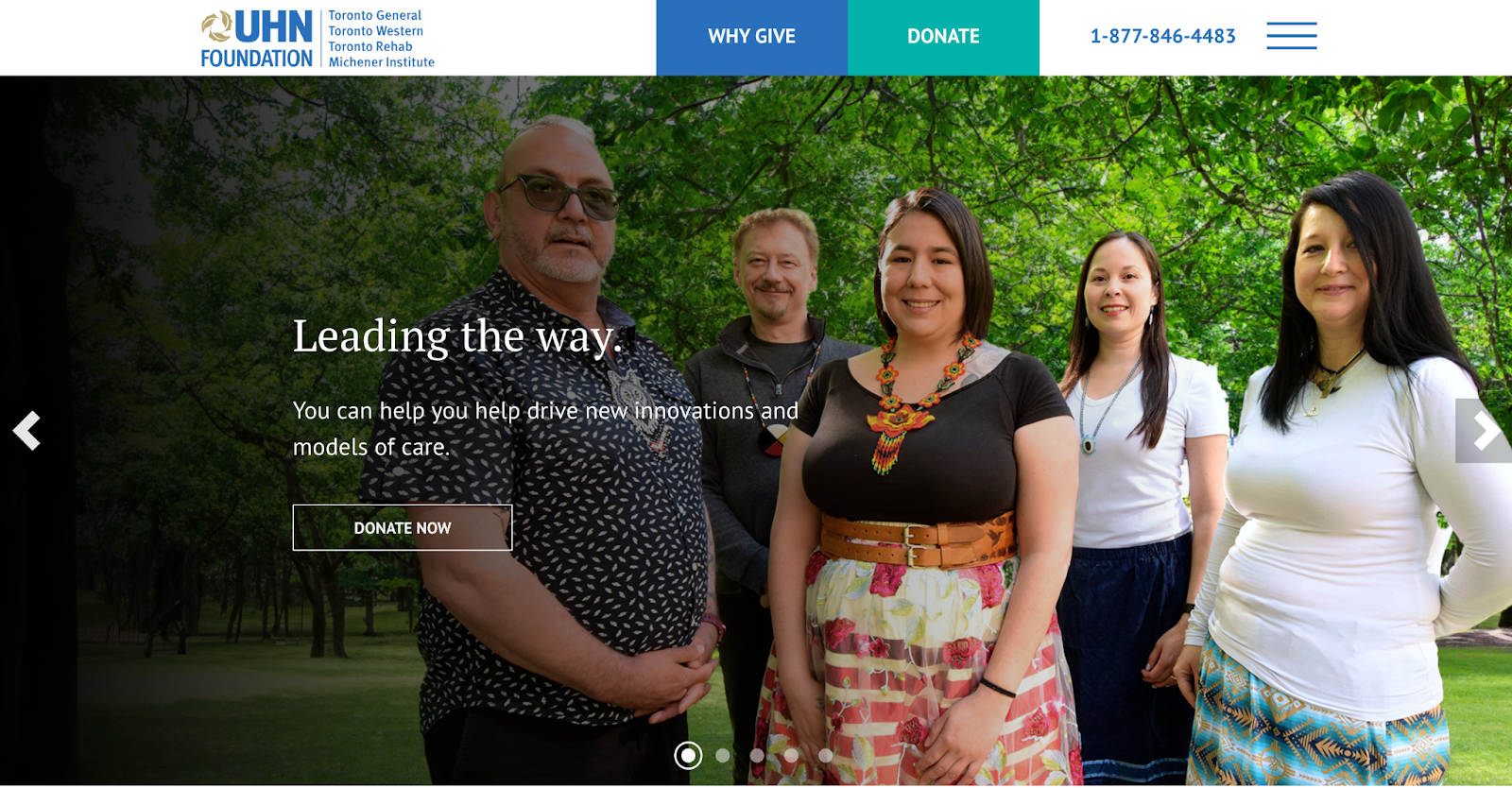 Screenshot from Toronto General & Western Hospital Foundation website