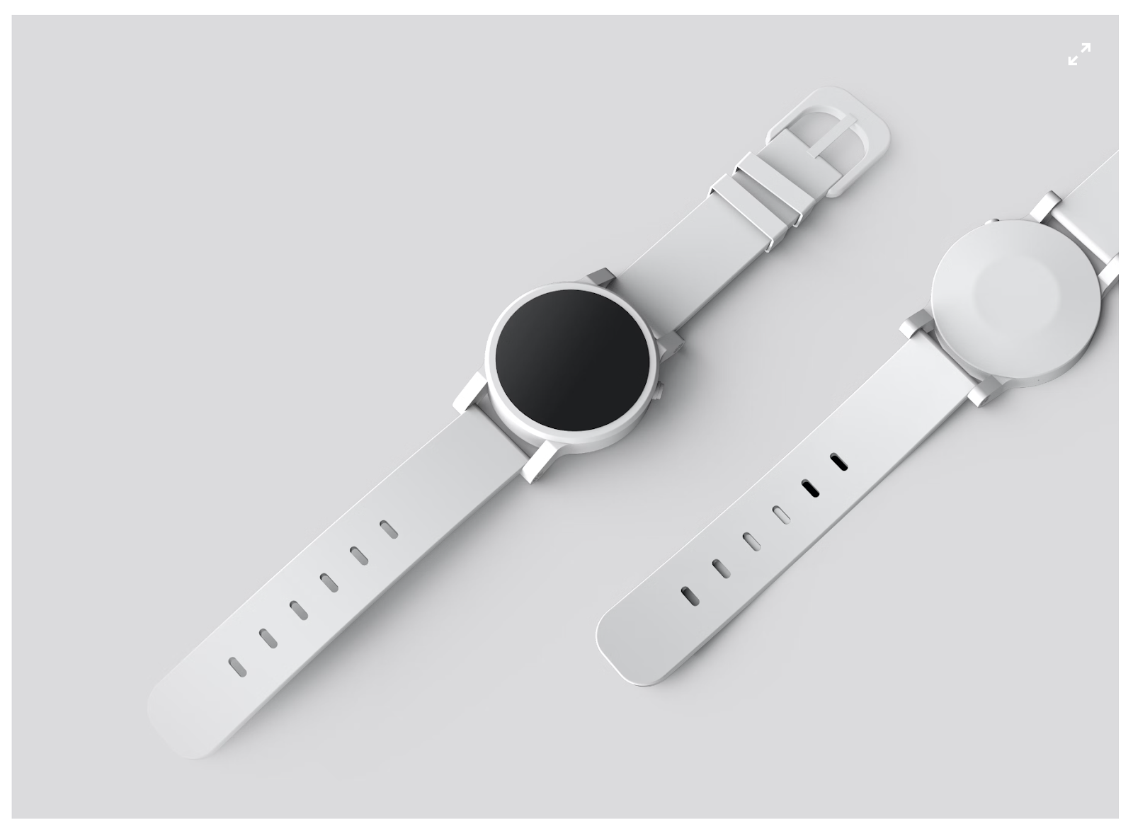 Product image of white Android Smartwatch.