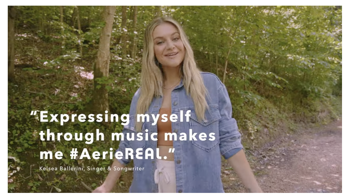 screenshot of Aerie ad.