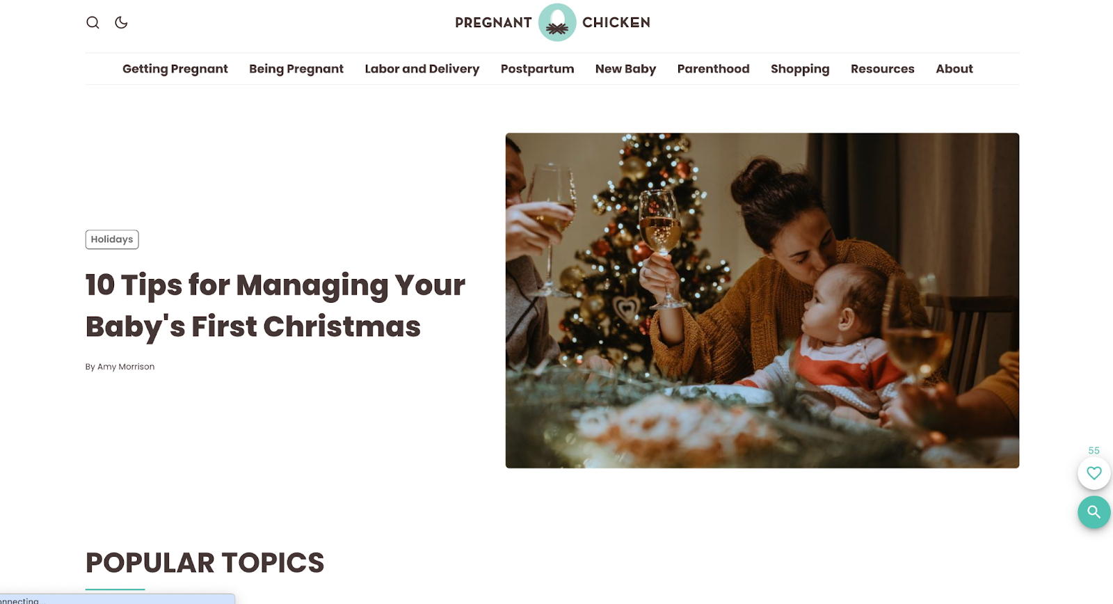 Screenshot from Pregnant Chicken website.