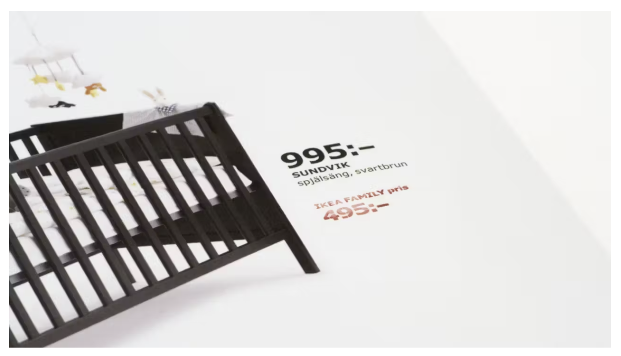 Screenshot from Ikea print ad.