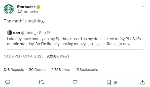 starbucks twitter post