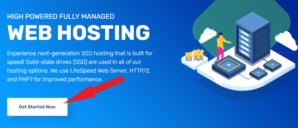 Screenshot of Get Started Now button
