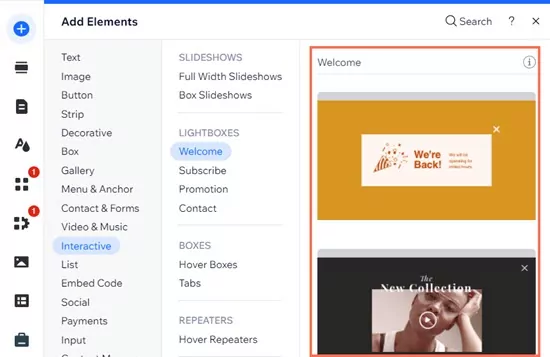 wix-drag-and-drop editor screenshot