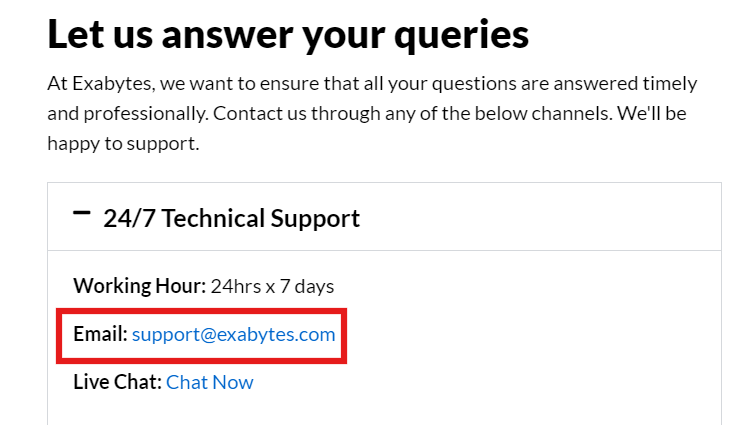 How to contact Exabytes Customer Support - Contact List 2024