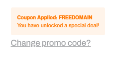 screenshot of the promo code applied