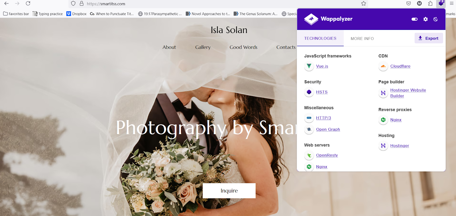 screenshot of the Isla Solan website