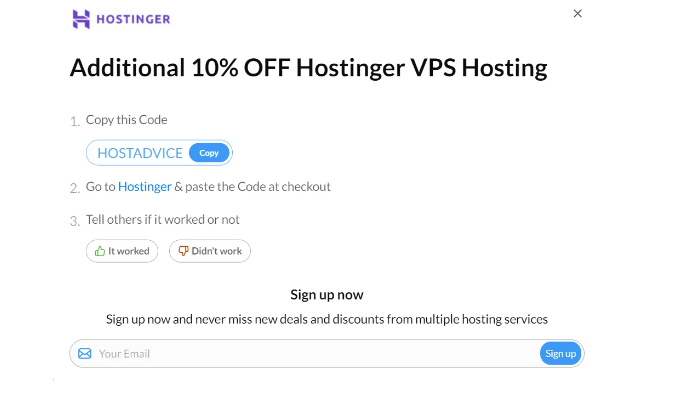 screenshot of the coupon