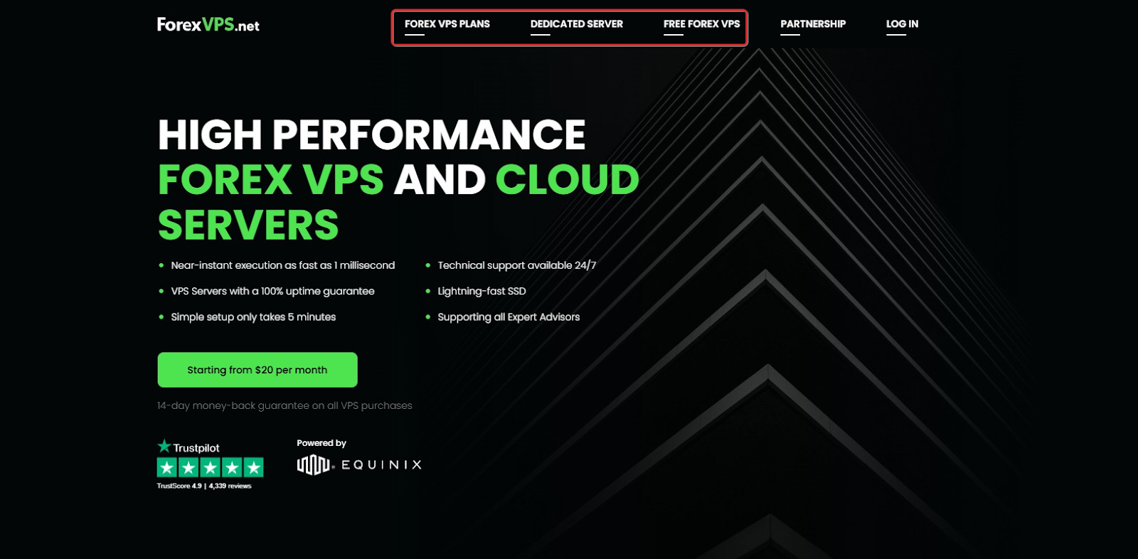 screenshot of the home page