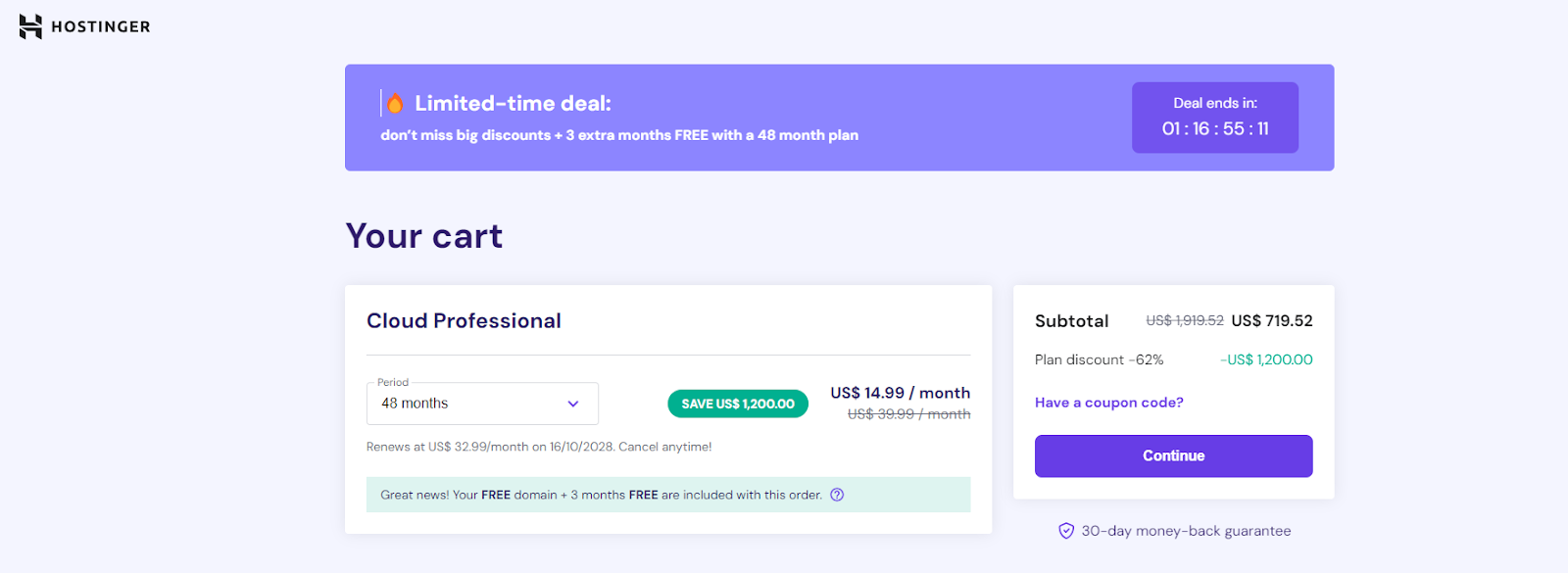 Hostinger Cloud Hosting Review: Choose Plan