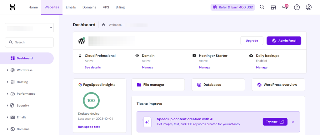 Hostinger WordPress Hosting