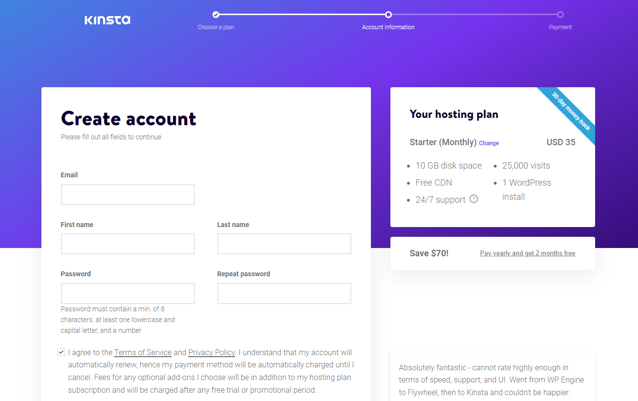 Kinsta Black Friday & Cyber Monday Checkout