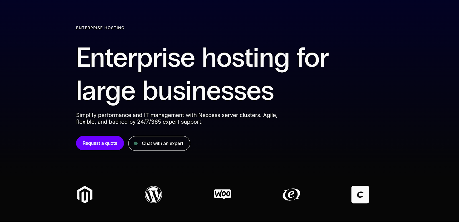 Nexcess Enterprise Hosting Website Screenshot