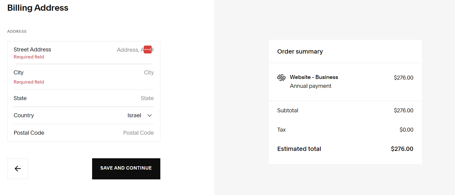 Squarespace Christmas Checkout