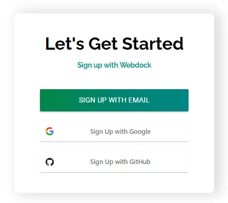 screenshot of the Login Page
