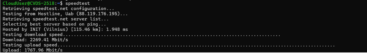 Network Speed Test speedtest-cli