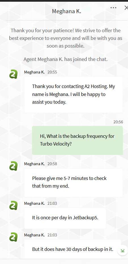 A2 Hosting Shared Hosting Review Live Chat
