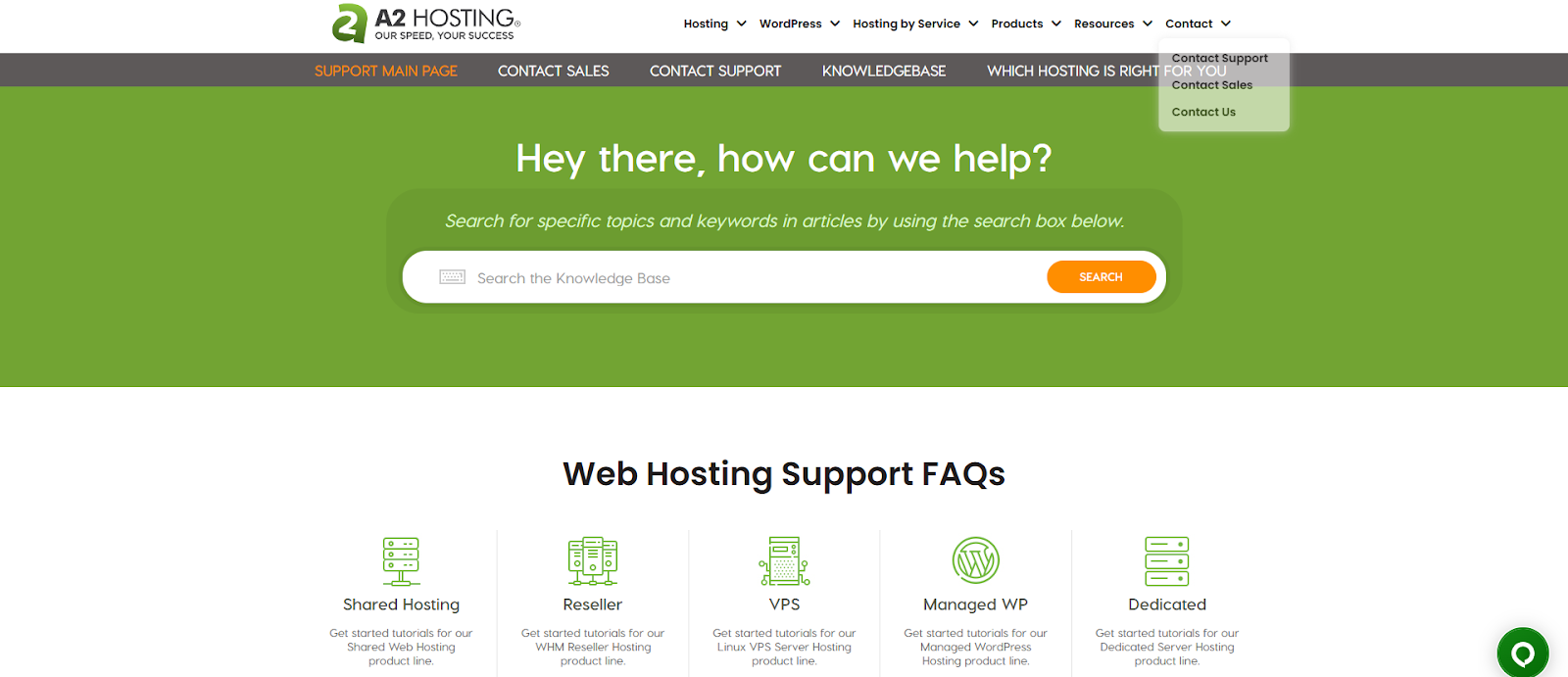 screenshot of the Knowledge base