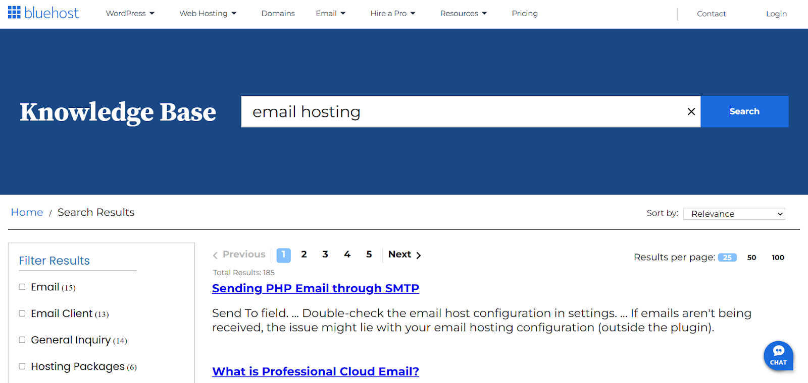 screenshot of the Knowledge base