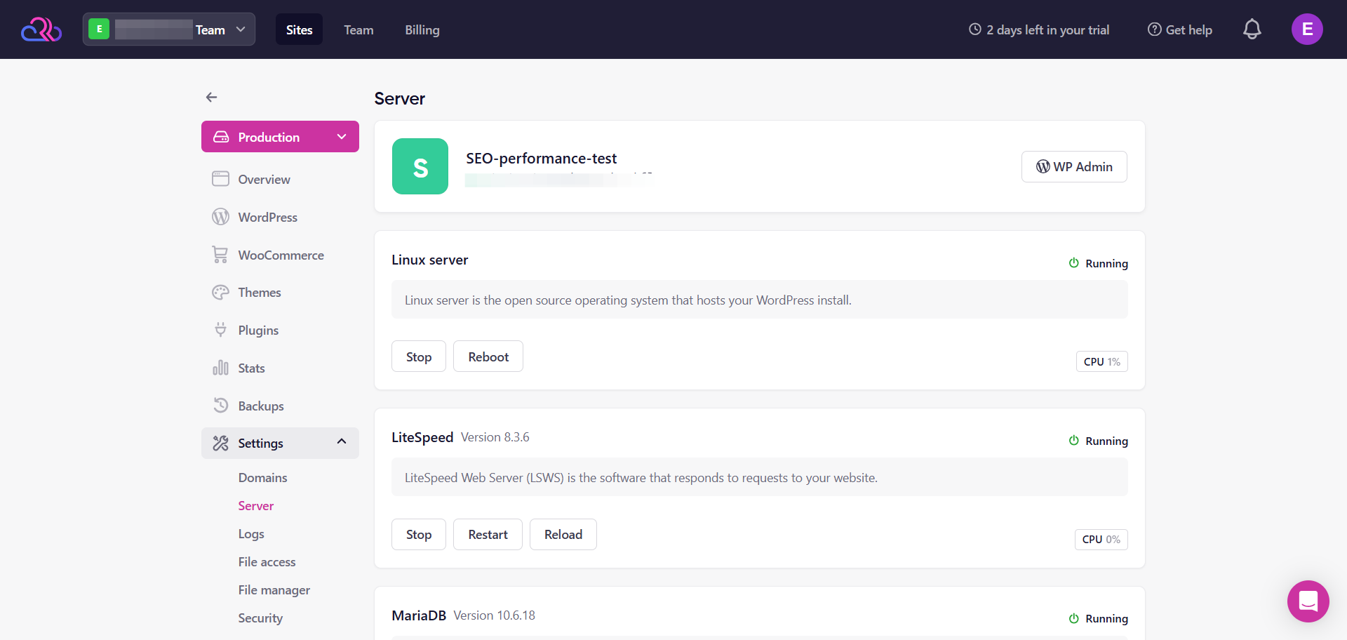 screenshot of client area