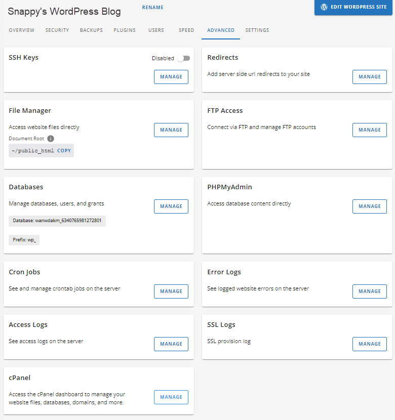 screenshot of Snappy's WP blog