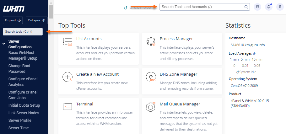 screenshot of a the Top Tools
