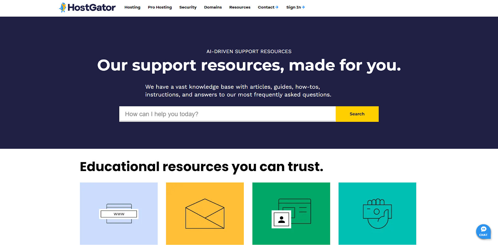 screenshot of the Knowledge base