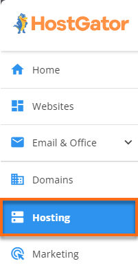 screenshot of the Hosting tab