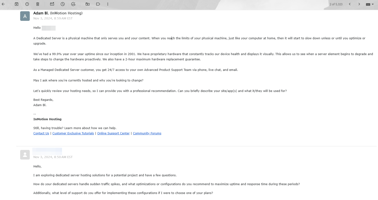 screenshot of the email